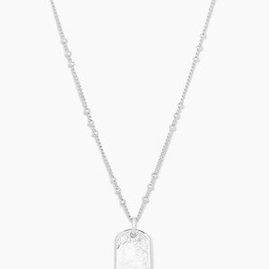 Silver Gorjana Griffin Dog Tag Necklace